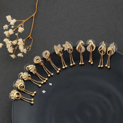 Weroxa Combo of 6 Earrings Brass Drops & Danglers