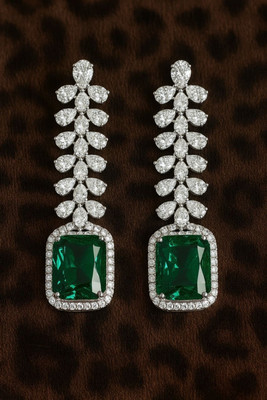 NUI Latest Korean Earrings For Women And Girls Cubic Zirconia Alloy Drops & Danglers