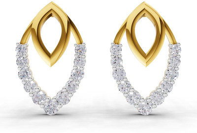 Sparq Certified Lab Grown Diamond & Gold Plated 925 Sterling Sterling Silver Stud Earring