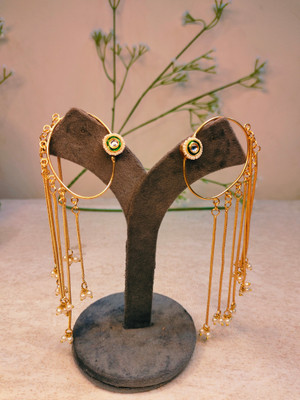 Ruvya Jewels Trendy Kashmiri Jhumkas Brass Jhumki Earring