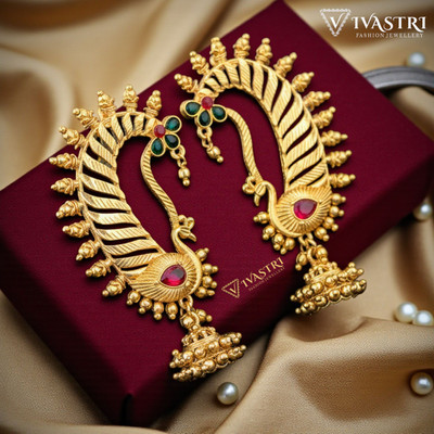 VIVASTRI Premium Guttapusalu Kaanphool Beads Alloy Cuff Earring