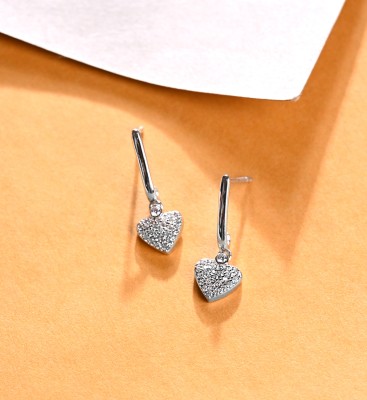 CLARA Heart Cubic Zirconia Sterling Silver Drops & Danglers