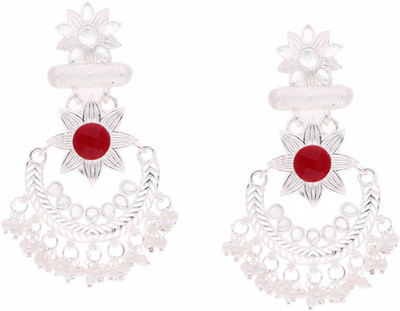 Sangria Silver Plated Earring for Women & Girls Diamond Brass Drops & Danglers