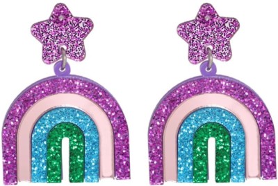 Myginie Gifts Private Limited Purple Rainbow Earrings Acrylic Earring Set