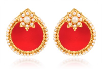 Dhanishta Gold Plated Stud Changeable Plates Brass Stud Earring