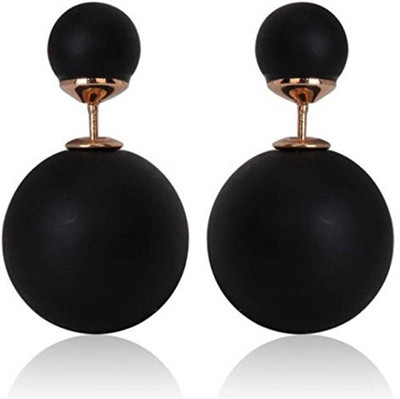 Kanishk Creations Black studs Alloy Stud Earring