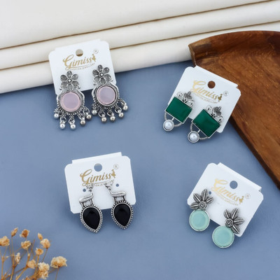 Gimiss Multicolor Jhumka Earrings Combo for Women & Girls – Pack of 4 Stylish Earrings Alloy Stud Earring, Earring Set, Jhumki Earring, Hoop Earring