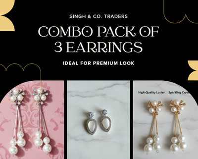 freshnap Stylish Earrings for Women & Girls – Pearl Drop, Crystal Stud & Dangle Earrings Pearl Alloy Drops & Danglers