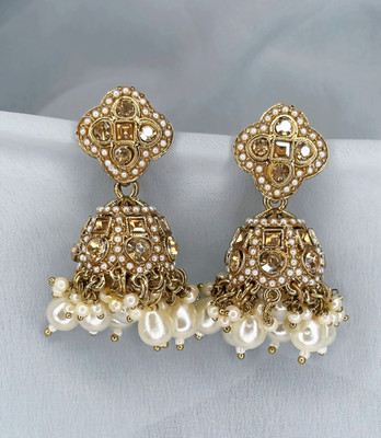 NAGINA CREATION WHITE PEARL JHUMKA Alloy Jhumki Earring