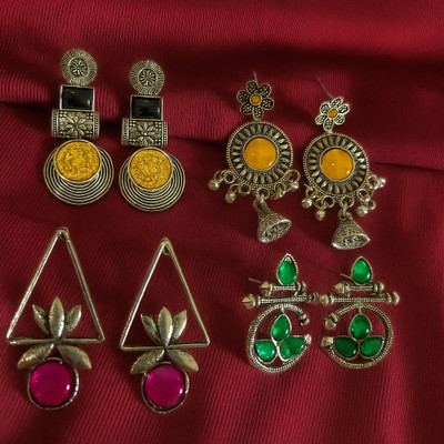 SARTHAK ROYAL Crystal Alloy Stud Earring, Earring Set