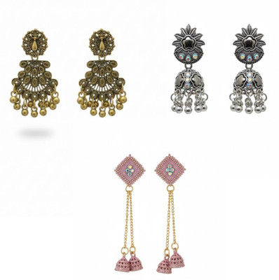 shreekavy Jhumka Earring 003 Alloy, Metal Jhumki Earring, Drops & Danglers, Clip-on Earring, Earring Set
