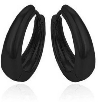 Jagsun Stainless Steel Black Silver Plated Huggie Hoop Earrings for Men Cubic Zirconia Metal Stud Earring, Huggie Earring
