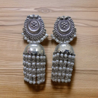 Traders ST Oxidised Beads Brass Jhumki Earring, Drops & Danglers, Chandbali Earring