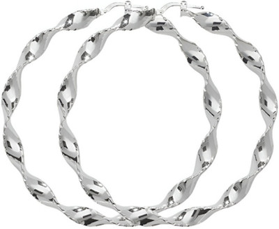 JRISSY Elegant and Classy Silver hoops with twist design Alloy Hoop Earring