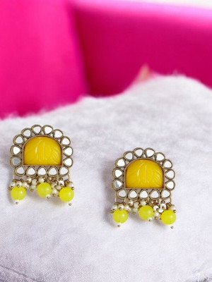 ANOUK Gold-Plated Yellow AD Studded Earrings Alloy Stud Earring