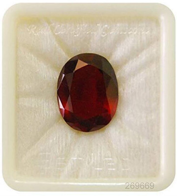 Aanya Jewels (Gomed) Original Natural Red Garnet weighing 11.31 carat In Oval shape. Garnet Stone Ear Thread