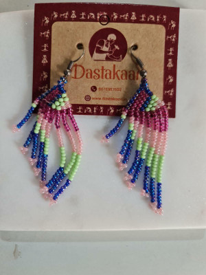 Dastakaari multicolor_seed_beads_earing Beads Alloy Earring Set