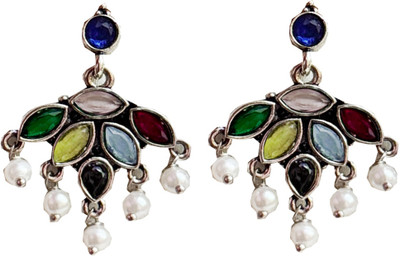 Gleefolks Traditional Classic Stylish Multicolour Kundan Earring Metal Drops & Danglers