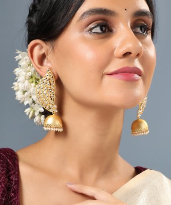 ANOUK Gold-Plated Leaf Jhumka Drop Earrings Alloy Drops & Danglers