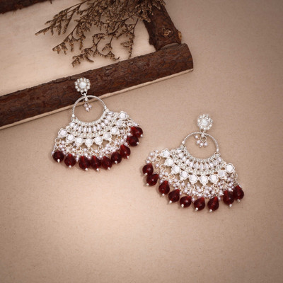 Vedda Pack of 1 Earring for Women & Girls Diamond Brass Drops & Danglers