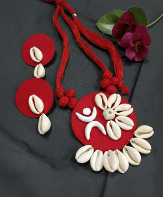 jeneric Resin, Fabric Red Jewellery Set(Pack of 1)