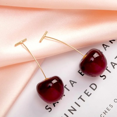 Oralia Korean Cherry Earring Perfect For Dailywear Alloy Drops & Danglers