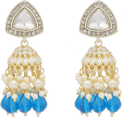 YADU IMITATIONS Trendy Earrings & Studs blue Diamond, Pearl Alloy Jhumki Earring