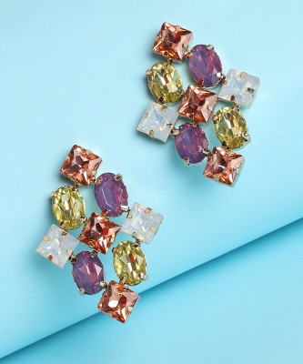 SOHI Multi Colour Stones Stud Earrings Alloy Stud Earring