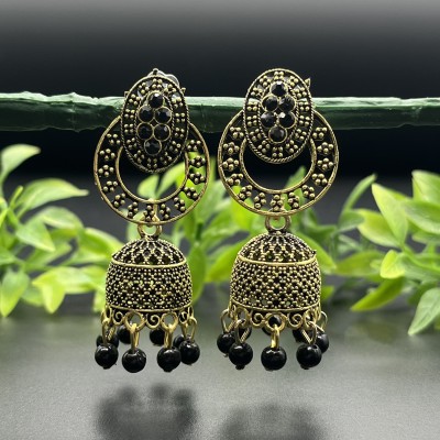 CMIPS Gold Plated Traditional Earrings For Women And Girls Brass Jhumki Earring, Earring Set