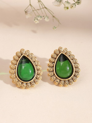 Adiva ADVPP000ER00148_GN Brass Stud Earring