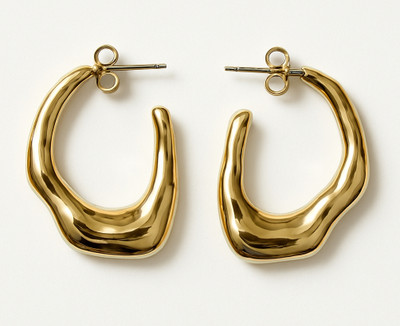Zivella scru Hoops Stainless Steel Hoop Earring