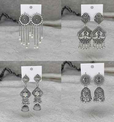 YAVI Trendy Oxidized Earrings Coral Alloy Jhumki Earring