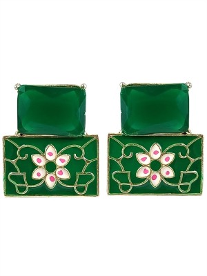 alysa Shine Stone Party Bling Contemporary With High Quality Meena Work Stud Earring Alloy Stud Earring