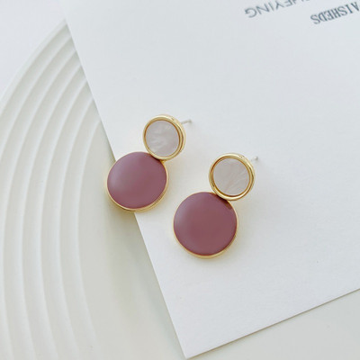 MYKI MYKI Basic Essential White & Beige Round Dangle Earring For Women & Girls Alloy Stud Earring