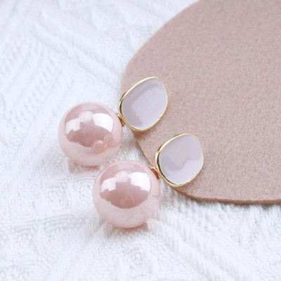 Lady Raiment Metallic Pink Pearl Dangler Earrings Alloy Drops & Danglers