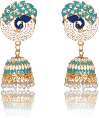 Nilu's Collection Party & Wedding Collection Peacock Shape Jhumka Earrings for Women Alloy Jhumki Earring