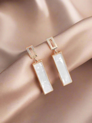 Meilicollection Rectangular Shape Korean Earrings For Women And Girls Crystal Alloy Stud Earring