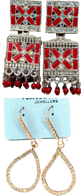 Hernger traders Earring-Box-1_02 & Rg_white_stone_06 Cubic Zirconia Alloy Earring Set