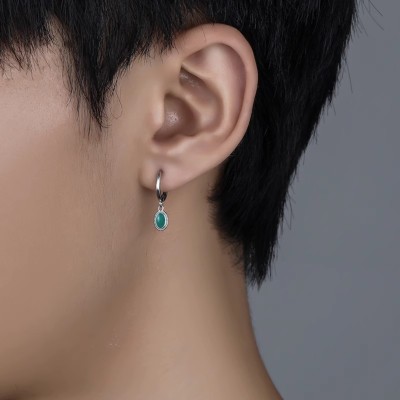 Salty Alpha Teardrop Earrings for Men & Boys | Ear Tops | Ear Piece | Aesthetic Jewellery Stainless Steel Hoop Earring
