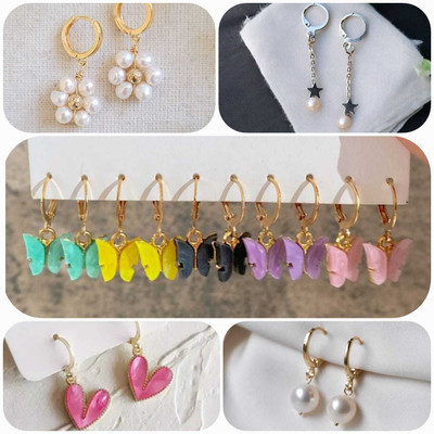 ELCETRATD JEWELLERY Shimmering beautiful pack of 8 earrings combo for women and girls Crystal Alloy Earring Set