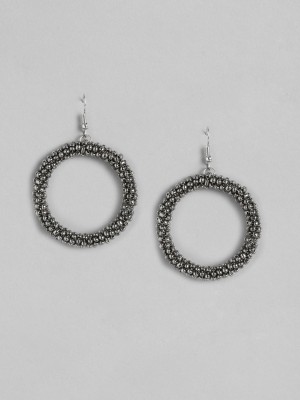 RICHEERA Silver-Plated Circular Hoop Earrings Metal Hoop Earring