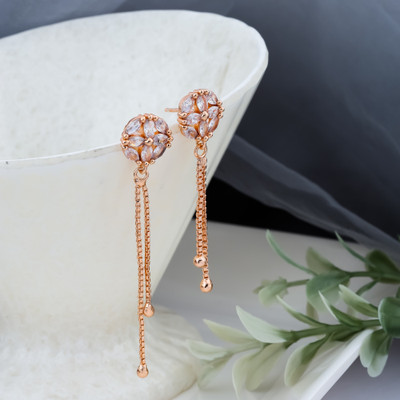 Temora Gold Plated Ltakan Earring Diamond Brass Drops & Danglers