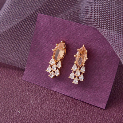 topshop TS 169 Cubic Zirconia, Diamond Brass Stud Earring