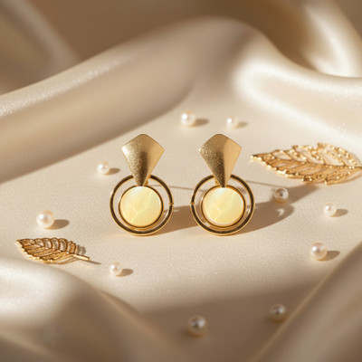 Jewelica Stylish Gold-Plated Alloy Earrings for Women & Girls for Party & Daily Wear Pearl Alloy Earring Set