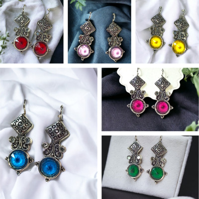 Ventrix Cat Eye earring combo of 6 Crystal Alloy Hoop Earring, Cuff Earring, Stud Earring