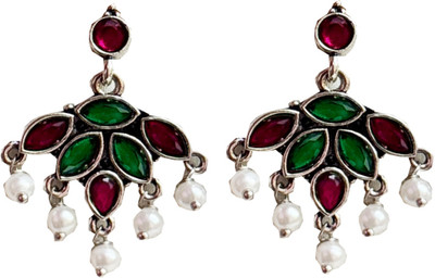 Gleefolks Traditional Classic Stylish Kundan Earrings Metal Drops & Danglers