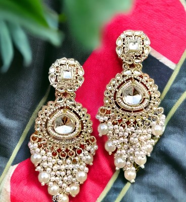 Shiv Enterprise Jharokha Earrings Stylish Long Party Wear Earring For Women & Girls Diamond Alloy Chandbali Earring