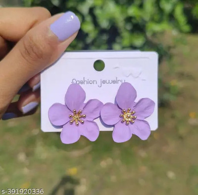 Anamya Collections PURPLE SINGLE FLOWER Alloy Stud Earring