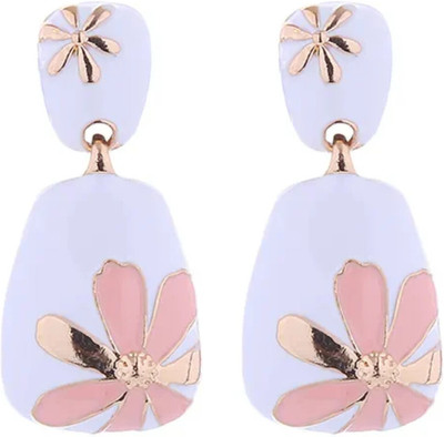kailash creation Kailash Creation Floral Design Gold Plated Drop Earrings for Women & Girls Alloy Drops & Danglers