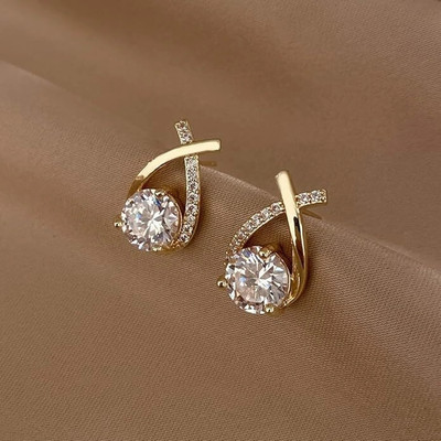 Saugaat Craft Korean AD earrings for women/girls Cubic Zirconia Alloy Stud Earring, Drops & Danglers, Earring Set